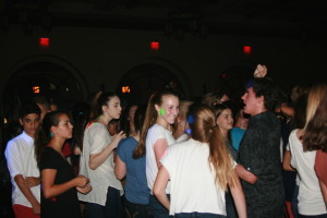 A mass of Xavier/Brophy students dance at Frosh Trek.