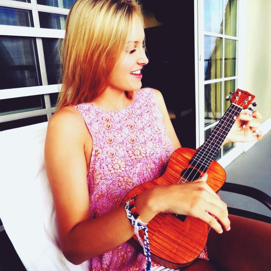 Meg Ingram plays an indie hit on her ukulele. 