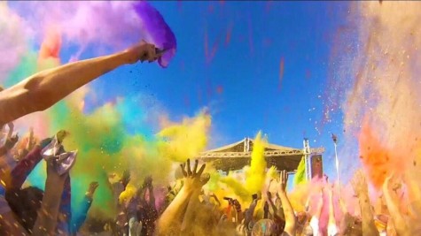 After running 3.1 miles, participants celebrate in color.