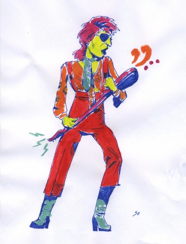 A depiction of the legendary David Bowie. 