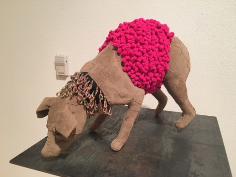 Peutz uses fiber art and sculpture-making techniques.