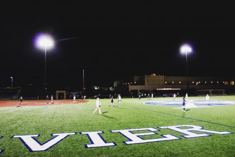 The Xavier soccer team battling it out on the field for another win.