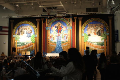 The beautiful tapestry in the Activity Center.