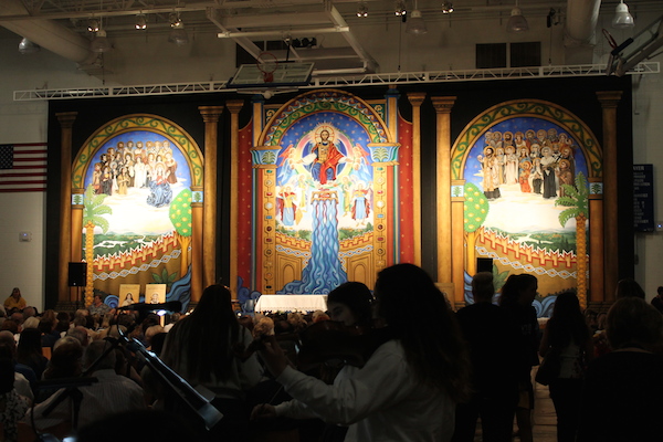 The beautiful tapestry in the Activity Center. 
