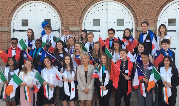 Seniors Ashlyn Bradshaw (top row, fourth from left) and Rebecca Jordan (bottom row, third from left) participated in Phoenix Sister Cities Youth Ambassador Program.