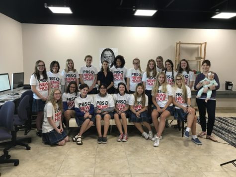 Xavier XPress Class wearing their PBS Student Reporting Lab T-shirts