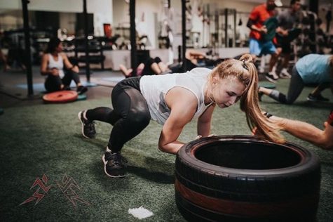 Senior Remy Feagles is working hard on keeping her new years resolutions strong in the gym.