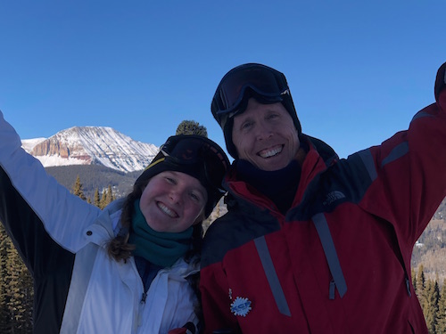 Junior Marybeth Bonner and her dad enjoy time together at the Dad's Club ski trip. 