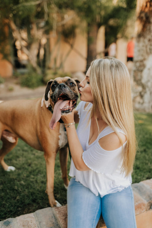 Lauren Stevens 18, with her rescue dog, Charlie