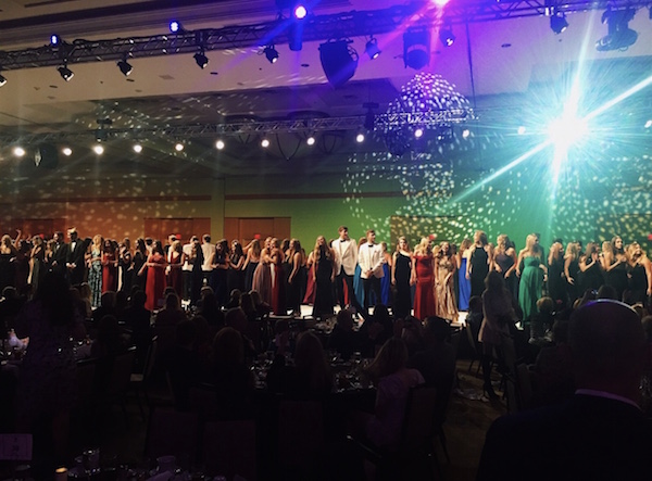 Xavier and Brophy class of 2018 on stage at the end of the show.