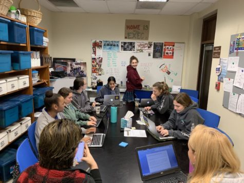 Executive Board hard at work, planning for Catholic Schools Week.