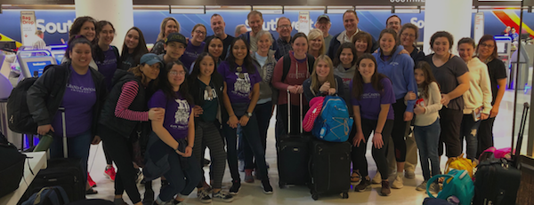 A photo of the students and faculty as they prepare to embark to Panama. Photo courtesy of Mrs. Wyman. 