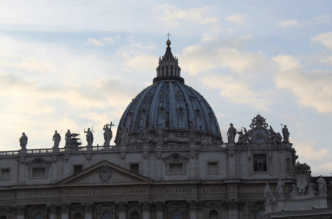St. Peter’s Basilica’s Dome before sunset. Photo courtesy of Sienna Martinez ‘21 .