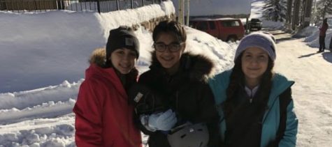 (Left to Right) Xavier sophomores Janessa Gutierrez, Reyva Murty, and Gabi Ruiz out in the frigid snow