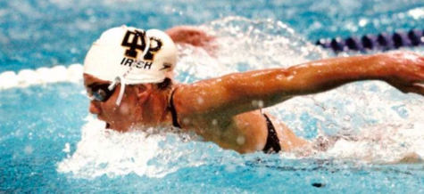 Mrs. Haley Scott DeMaria during her time swimming for Notre Dame, photo credit: What Though the Odds