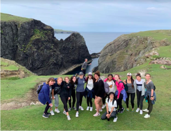 Mrs. Hubbard and a group of Xavier students visit Inishbofin in Ireland while on the Creative Writing trip this past summer. Photo courtesy of Emmie Halter ‘21.