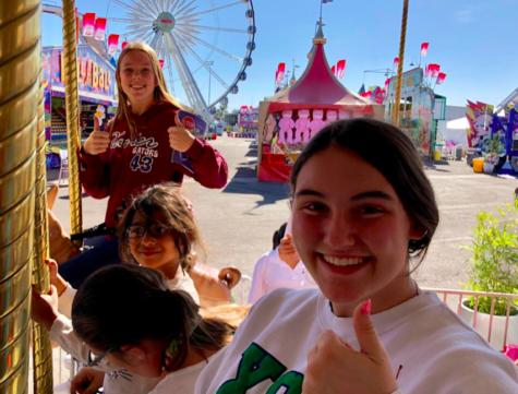 Emmie Paulson ‘21 and Kendall Warner ‘21 attending Kids Day at the Arizona State Fair, located in Phoenix, Arizona. Photo Credit: Camy Rael '20