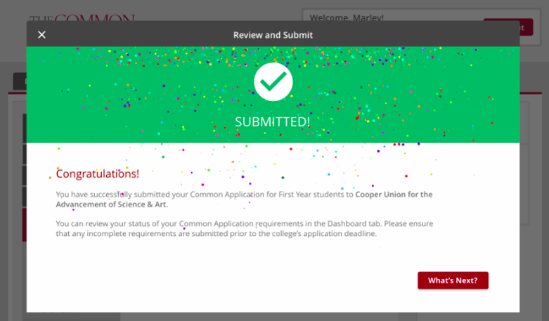 The+rewarding+celebration+screen+that+accompanies+pressing+submit+on+your+Common+Application.+%0APhoto+Credit%3A+MakingCaringCommon+Project