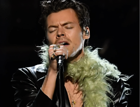 Harry Styles performs his Grammy-winning song “Watermelon Sugar” as the first performance of the Grammys. Styles was one of many artists to perform, including winners Billie Eilish, Megan Thee Stallion, and Taylor Swift. 