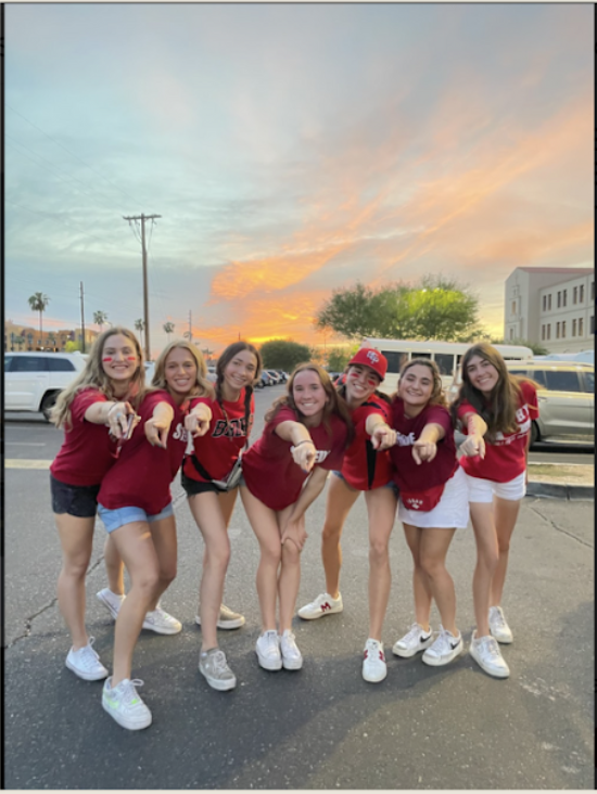 The Senior Exec Board is at the Brophy football game showing off their Brophy spirit. They posed by the Central High School football field. 