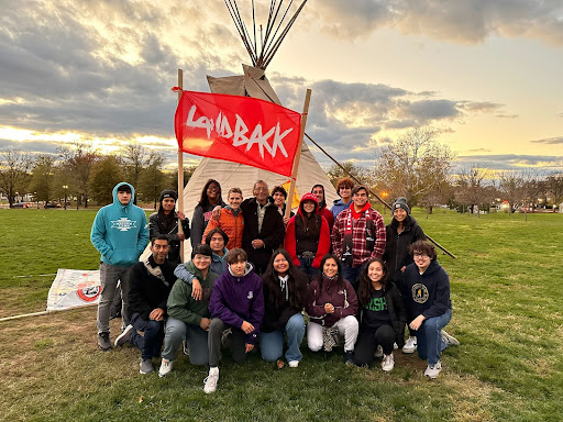 The members of the BNAC support saving Oak Flat. They attended the Oak Flat Unity Summit in Washington D.C. this November. Kiana Beazley ‘24, Emily Manuelito ‘24, Berdina Riggs ‘23 and Ariana Shellwater ‘23 are among the pictured.