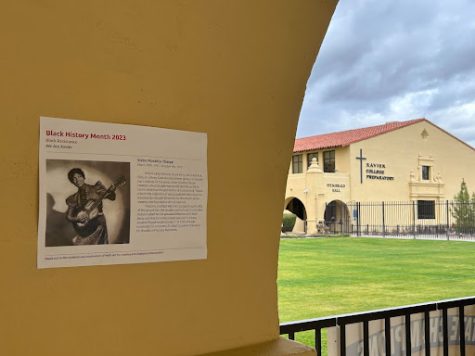 On a February afternoon, one of many posters around Xavier College Preparatory commemorating Black History Month is seen hanging on a wall. These posters are made by We Are Xavier Club to honor African Americans.
