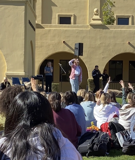 Senior Maryjane Patton gives a show-stopping performance at the lip sync battle. Catholic Schools Weeks is a great way to celebrate Catholic education. 