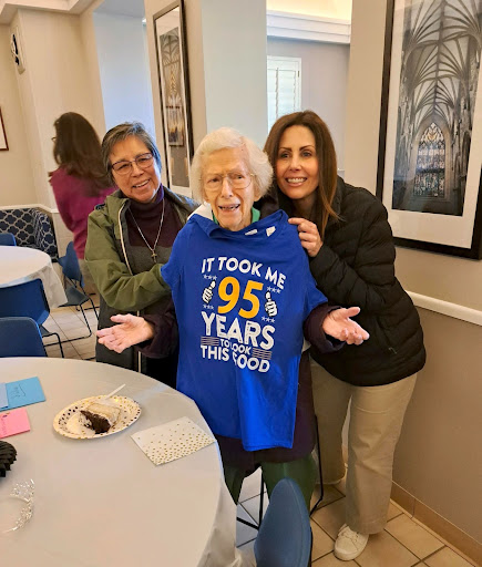 Sister Isabel Conchos, Sister Lillian Lila and Tara Metzger pose for Sister Lillian's 95th birthday celebration. The BVM sisters at Xavier College Preparatory are a close-knit convent that work to continue the BVM’s mission of education, freedom, charity and justice. 