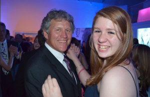 During the Father-Daughter Dance in 2012, Dave Van Sickle, head coach of cross country and track, and his daughter dance. This event took place at the Phoenix Art Museum when Father-Daughter Dances were away from the Xavier College Preparatory campus.