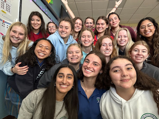 Students and teachers of the Kairos class pose for a picture after a successful day of conversation and growth in God. The class meets every day to continue with their work. (Photo courtesy of Danielle Burr)