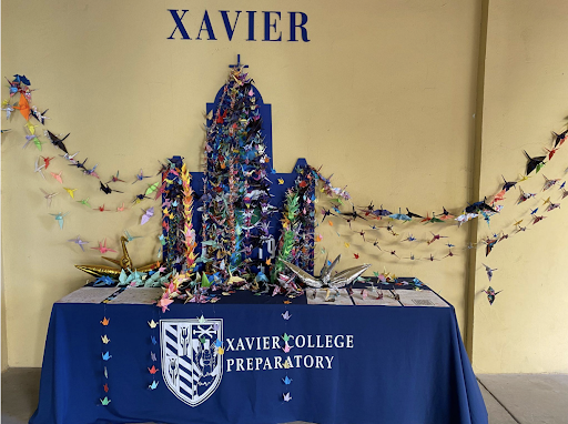 The We Are Xavier (WAX) club held its first event during a lunch time. They made paper cranes that can be found around campus. WAX is a club for everyone and inclusion is key. (Photo courtesy of Kaitie Hoffman, Club Photographer)