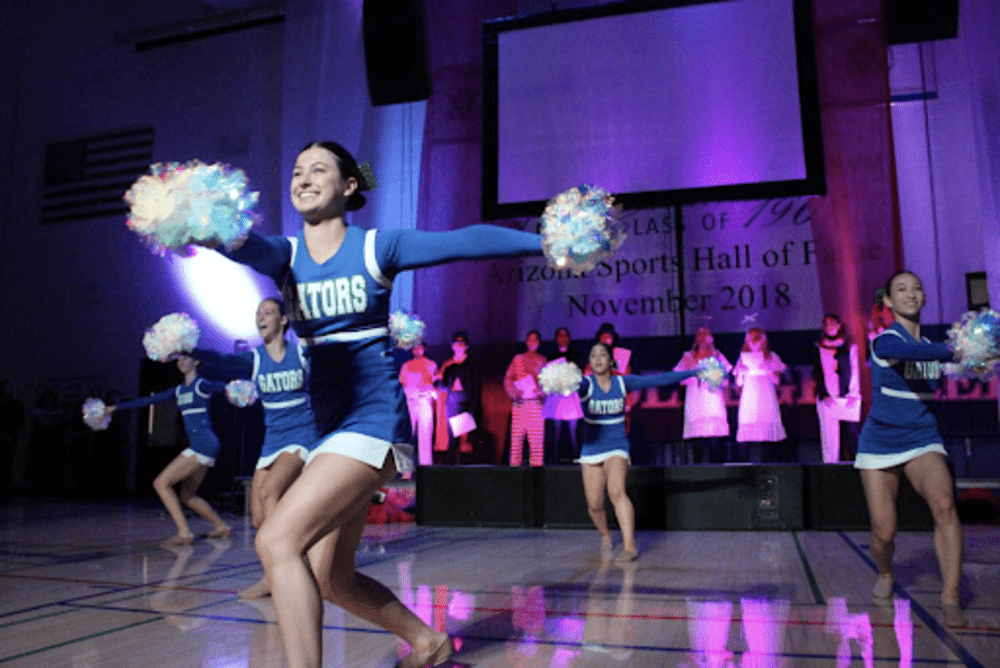 Xavier’s Spiritline shows off their turns, flips and stunts to get the crowd to scream loud. They perform in every Lights Out Rally to excite the audience and show the eighth graders what joining their cheer teams is all about. 