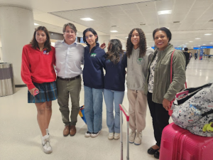 On February 9, the Laterbourn family gave a heartfelt goodbye to their two exchange students as they left for Lima, Peru. For 10 days, Xavier showed them the daily life of a high schooler in America. (Photo courtesy of Alexandra Lopez Jimenez)