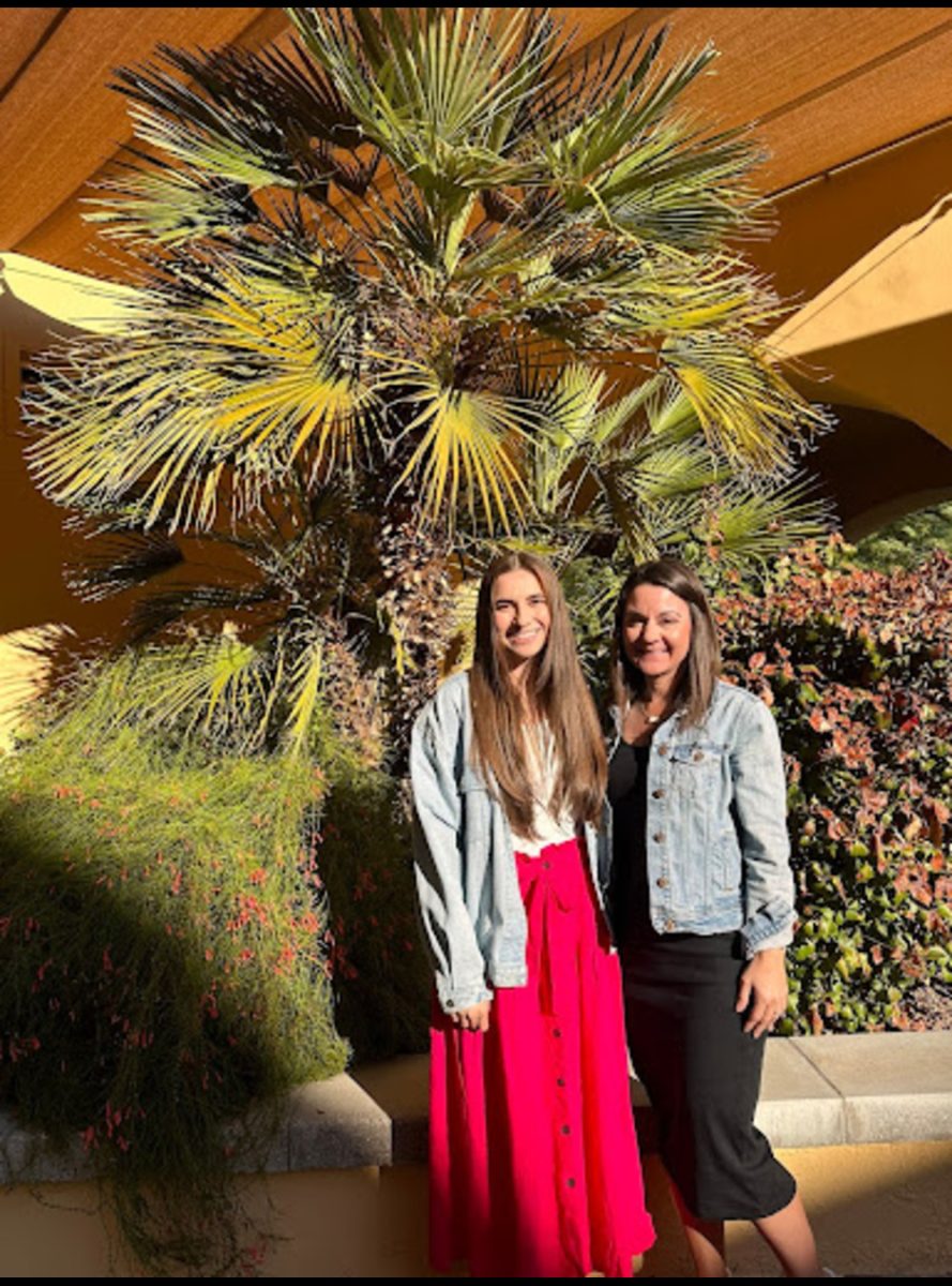 New counselors Sydnie Sahhar and Kelly Boerckel pose for a photo outside the counseling office. They joined the staff this year, and are excited to help their students.