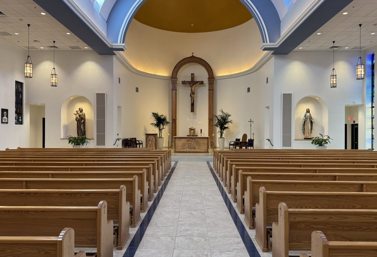 Xavier’s Chapel of Our Lady stands still during break. The chapel was blessed by Bishop Thomas J. Olmsted on August 31, 2012. 