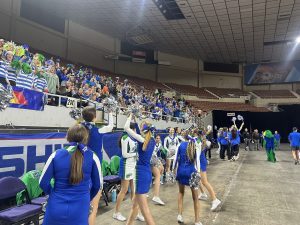 Fans rally for the volleyball team as it takes on the state championship at Arizona Veterans Memorial Coliseum. The Gators were fired up by the Xavier Gatorline team, Executive Board and senior student council.