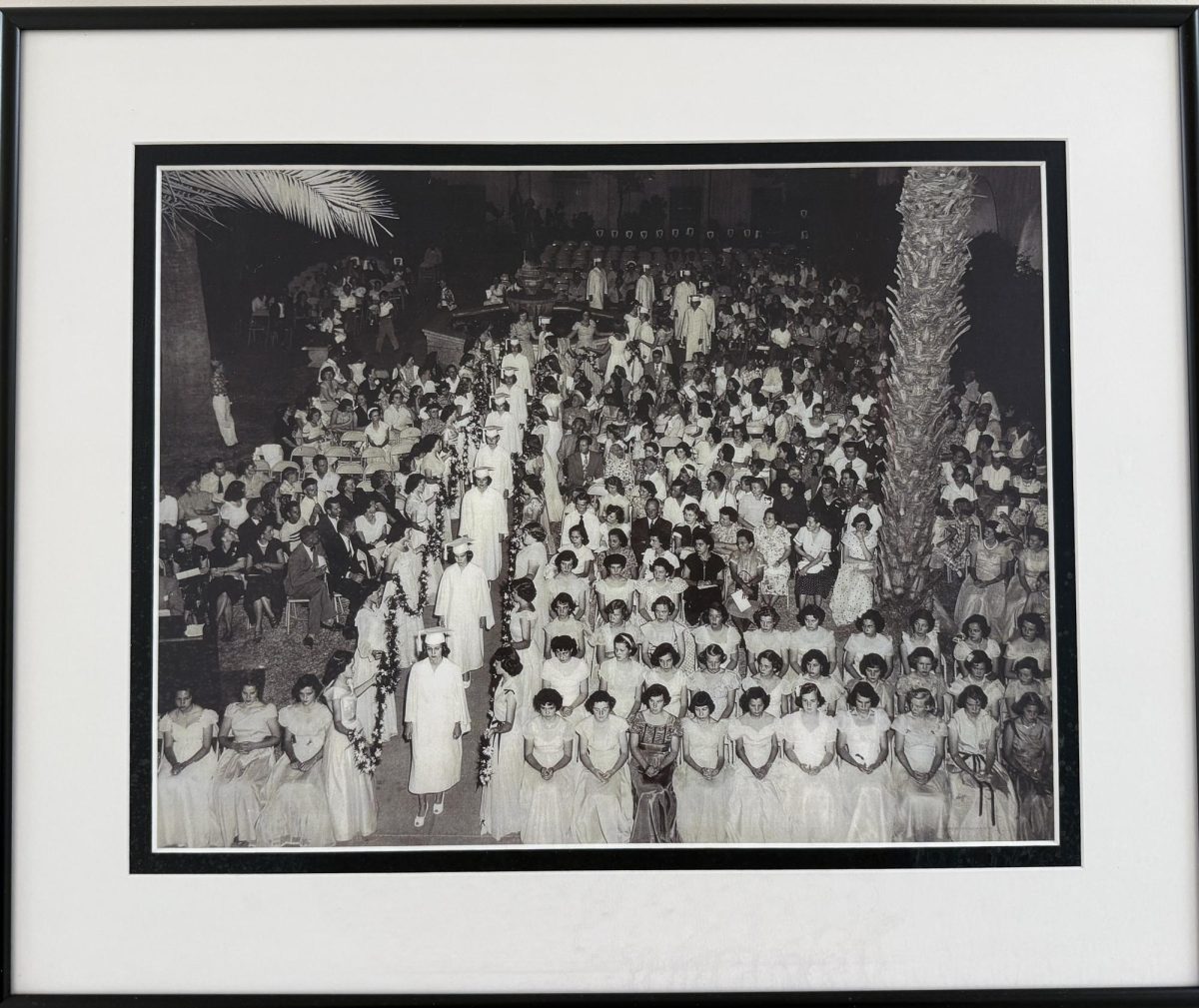 A photo of a Xavier graduation found in the Xavier alumnae office. The photo captures one of the first graduations Xavier held. 