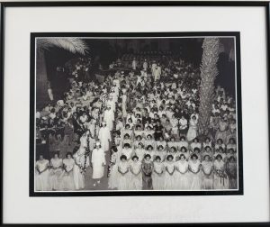 A photo of a Xavier graduation found in the Xavier alumnae office. The photo captures one of the first graduations Xavier held. 