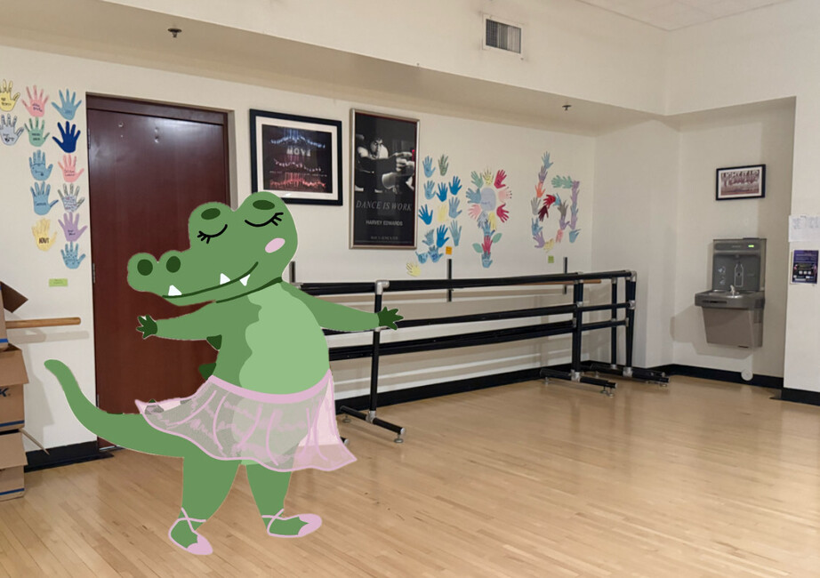 This partial digital art piece illustrates a Xavier Gator dancing in the dance room preparing for the fall dance shows. The event is held on Xavier’s campus and will take place on November 18 at 7 p.m.