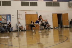 On September 10, Xavier College Preparatory badminton faced Mesa High. Keegan Packer ‘27, who also plays Xavier lacrosse, is setting up to serve in her singles match.