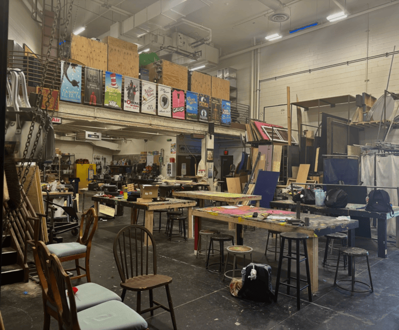 Xavier’s workshop is equipped with various hardware for the students to create exquisite set pieces. Students work with care and safety when creating the scenery for each show.