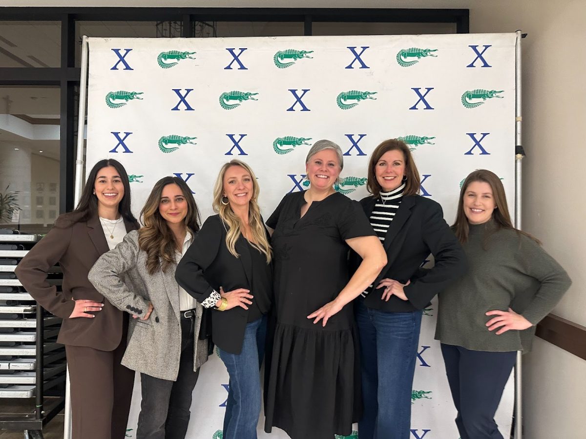 Kate Schillinger, Melanie Burm, Soraya Ghebleh, Laura Chapman, Stephanie Hajjar and Joy Haugen pose at the Leading Ladies Luncheon. These women served as panelists for other Xavier alumnae, speaking about their experiences in business.