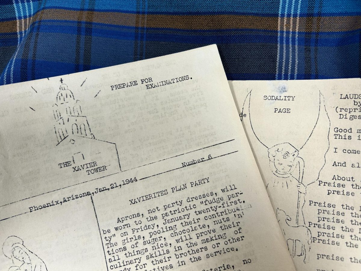 Articles that date back to 1944 are scattered over the Xavier plaid. They make up The Xavier Tower that was known and loved by thousands of students up until 1965 when it became the X-PRESS.